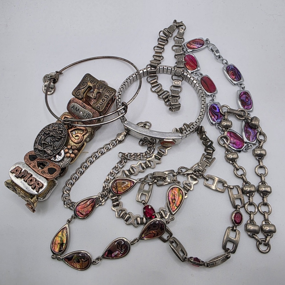 Estate Vintage To Now SilverTone Bracelet Lot